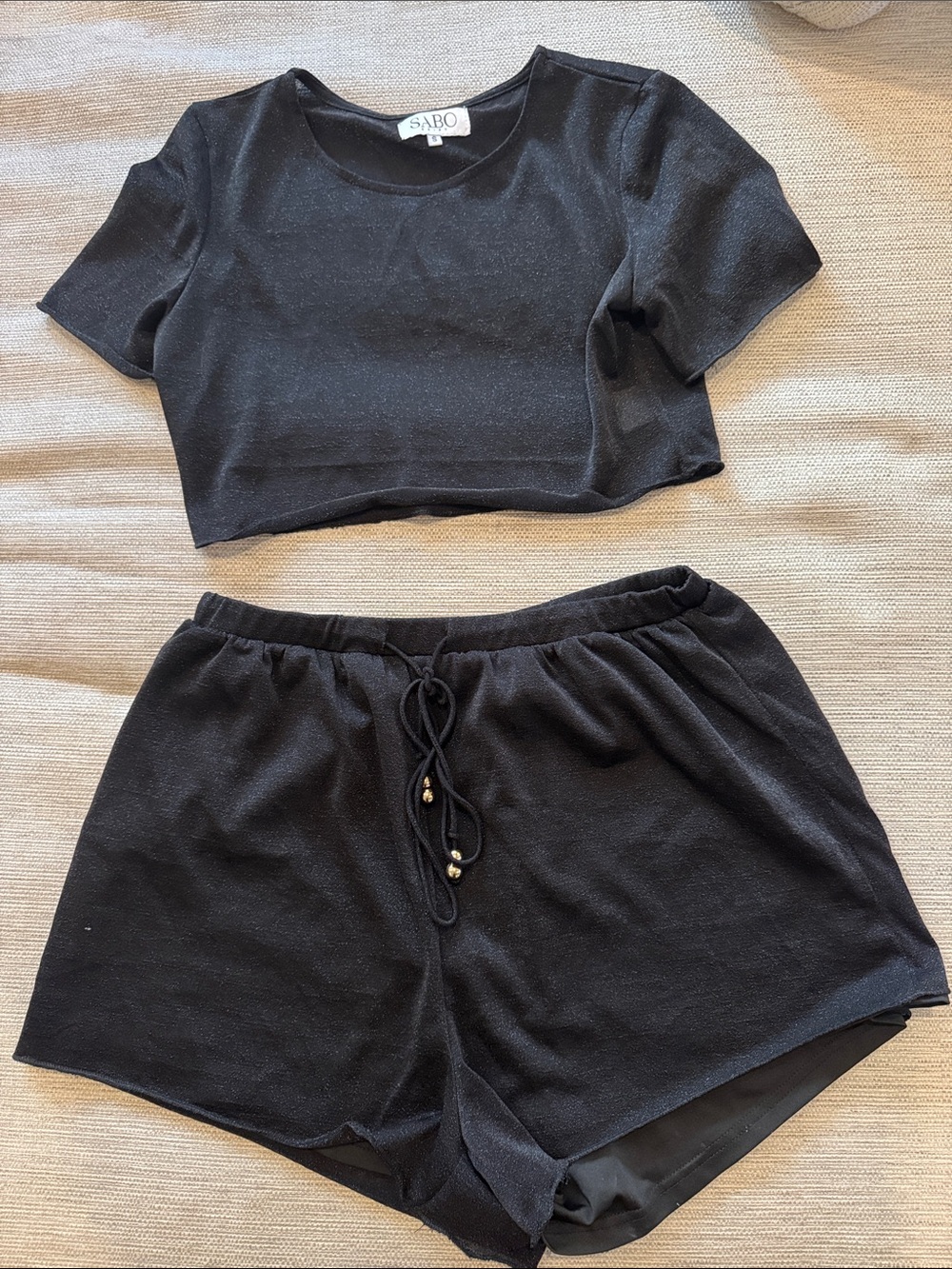 Sabo Skirt Black Sheer Sparkle Set